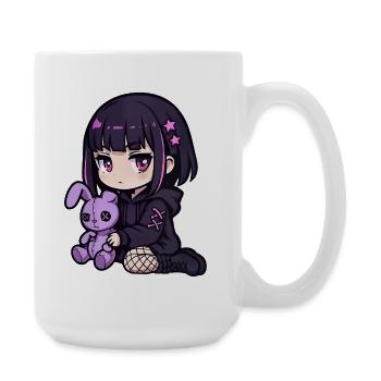 Goth Bunny Horror Rabbit Gothic Creepy Creepy - Large Mug 440 ml - white - Right