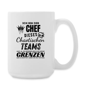 Stolzer Chef des chaotischen Teams Chef Geschenk - Große Tasse 440 ml - Weiß - Rechts