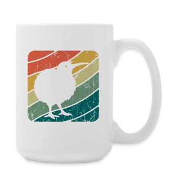 Neuseeland niedlicher Kiwi-Vogel Retro Vintage NZ - Große Tasse 440 ml - Weiß - Rechts