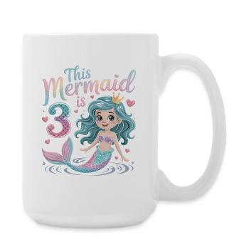 Meerjungfrau 3. Geburtstag 3 Jahre - Große Tasse 440 ml - Weiß - Rechts
