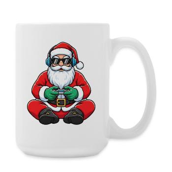 Père Noël joueur jouant à la manette de jeu vidéo - Grande tasse 440 ml - blanc - Droite