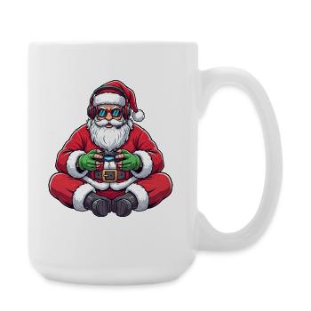Père Noël joueur jouant à la manette de jeu vidéo - Grande tasse 440 ml - blanc - Droite