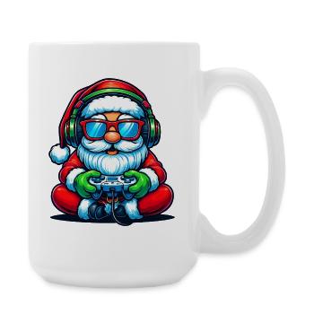 Père Noël joueur jouant à la manette de jeu vidéo - Grande tasse 440 ml - blanc - Droite