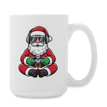 Père Noël joueur jouant à la manette de jeu vidéo - Grande tasse 440 ml - blanc - Droite