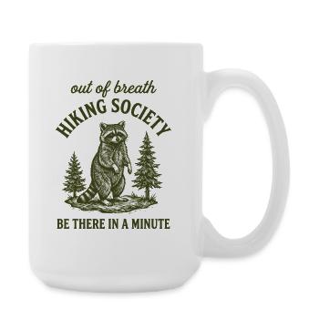Hiking Raccoon Humor Gift Hiking Outdoor - Large Mug 440 ml - white - Right