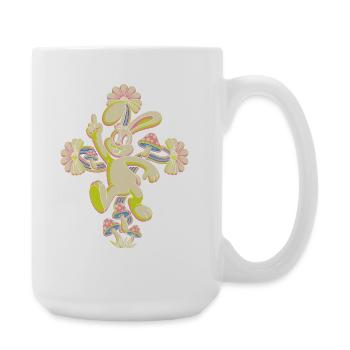 Pastel Bunny Disco Dance - Large Mug 440 ml - white - Right