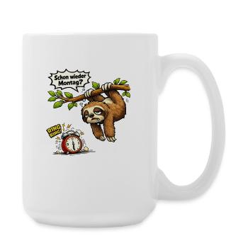 Again Monday Office Gift Men Women - Large Mug 440 ml - white - Right