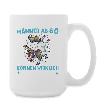 60e anniversaire des hommes Licorne 60 ans - Grande tasse 440 ml - blanc - Droite