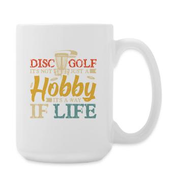 Disc Golf Geschenke Discgolf - Große Tasse 440 ml - Weiß - Rechts