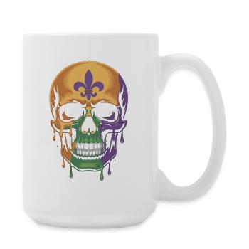Mardi Gras Skull Shirt – Carnival - Large Mug 440 ml - white - Right