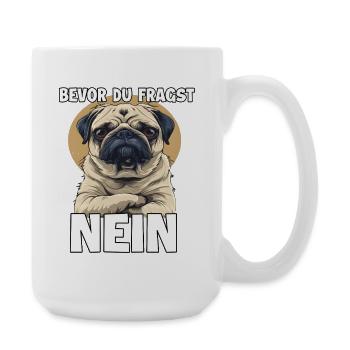 Pug Dog Owner Gift Cute Pug Walk T - Large Mug 440 ml - white - Right