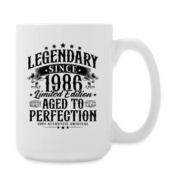 Cadeau rétro d’anniversaire vintage légendaire 1986 - Grande tasse 440 ml - blanc - Droite