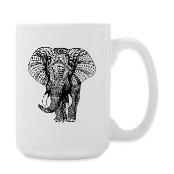 Elephant Trunk Africa Safari Wilderness Elephant - Large Mug 440 ml - white - Right