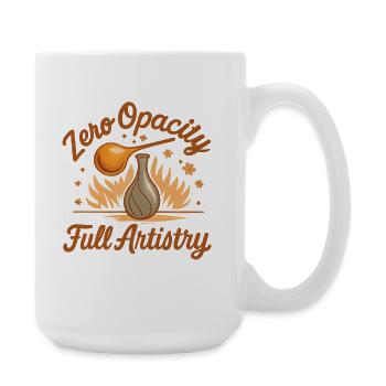 Null Opazität, volle Kunst | Glaskunst - Große Tasse 440 ml - Weiß - Rechts