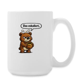 The Escalated Bear Honey Humor Gift - Large Mug 440 ml - white - Right