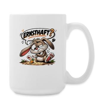 Osterhase Humor Motiv Geschenk - Große Tasse 440 ml - Weiß - Rechts