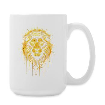 Goldener Löwe König Krone - Large Mug 440 ml - white - Right