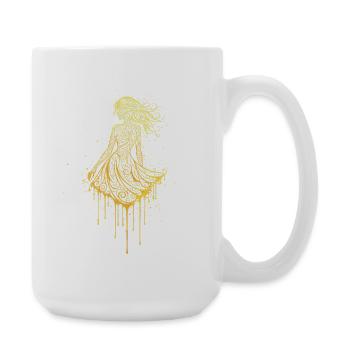 Elegant Woman Gold Ornament Art - Large Mug 440 ml - white - Right