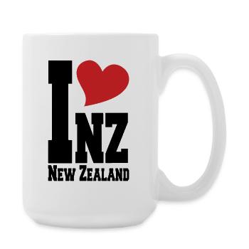 I Love New Zealand NZ Proud New Zealander Heart - Large Mug 440 ml - white - Right