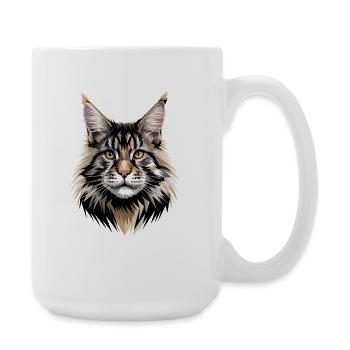 Maine Coon Katze Katzenmama Cat Maine-Coon Katzen - Große Tasse 440 ml - Weiß - Rechts