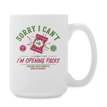 Tut mir leid, ich kann nicht. Ich öffne Packs, Sammelkarten. - Große Tasse 440 ml - Weiß - Rechts