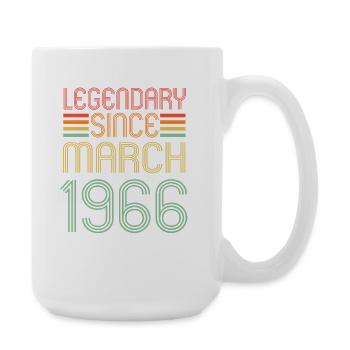 Legendary since March 1966, Retro, Geburtstag - Große Tasse 440 ml - Weiß - Rechts