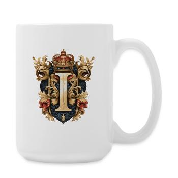 I Lettre Nom Couronne - Grande tasse 440 ml - blanc - Droite