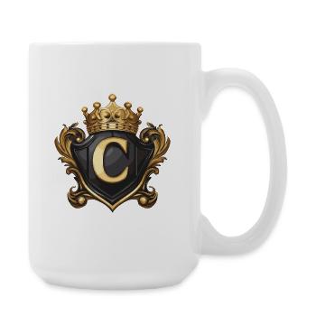 C Lettre Nom Couronne - Grande tasse 440 ml - blanc - Droite