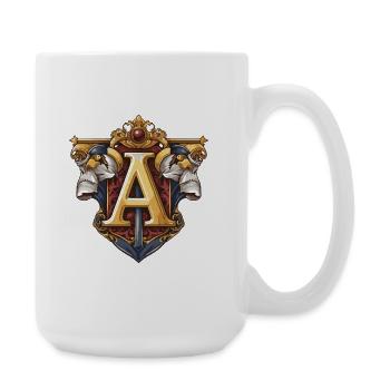 A Buchstabe Name Krone - Große Tasse 440 ml - Weiß - Rechts