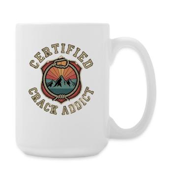Certified Crack Addict Klettern Boulder Fan - Große Tasse 440 ml - Weiß - Rechts