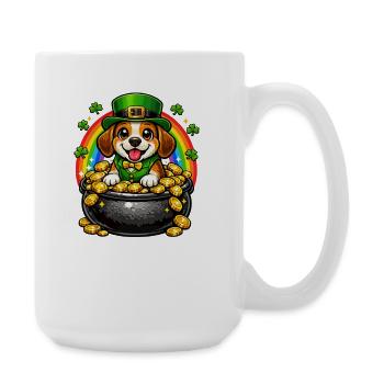 Beagle Leprechaun Jour de la Saint-Patrick - Grande tasse 440 ml - blanc - Droite