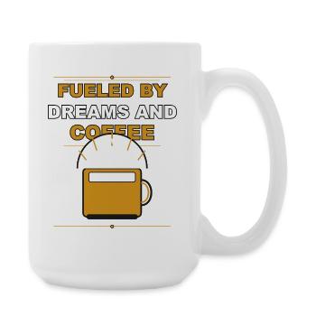 Kaffee Getrieben Von Träumen - Große Tasse 440 ml - Weiß - Rechts