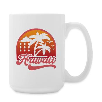Hawaii Tropical Summer Vacation Shirt - Large Mug 440 ml - white - Right