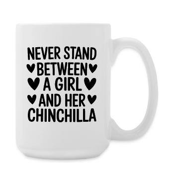 Drôles de chinchillas : cadeau drôle de chinchilla - Grande tasse 440 ml - blanc - Droite