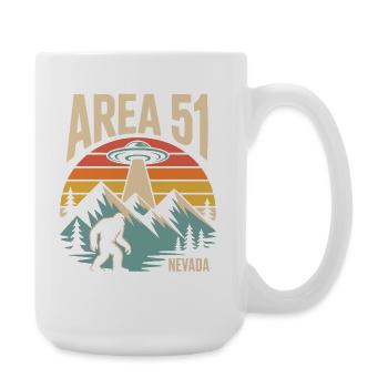 Area 51 Nevada UFO Retro Design - Große Tasse 440 ml - Weiß - Rechts
