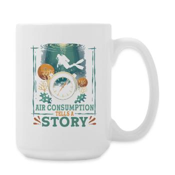 Diver Recreational Diving Air Consumption Tells A Story - Large Mug 440 ml - white - Right