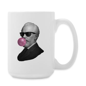 Rétro Gentleman avec du chewing-gum - Grande tasse 440 ml - blanc - Droite