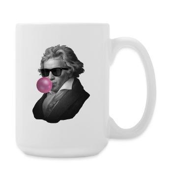 Genie with bubblegum and sunglasses - Large Mug 440 ml - white - Right