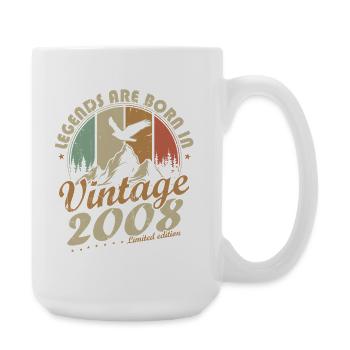 2008 Vintage Vintage Birthday Gift - Large Mug 440 ml - white - Right