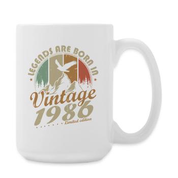 Cadeau d’anniversaire vintage vintage 1986 - Grande tasse 440 ml - blanc - Droite