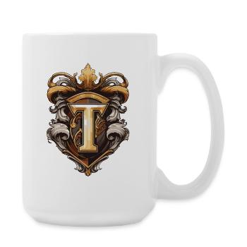 T Lettre Nom Couronne - Grande tasse 440 ml - blanc - Droite