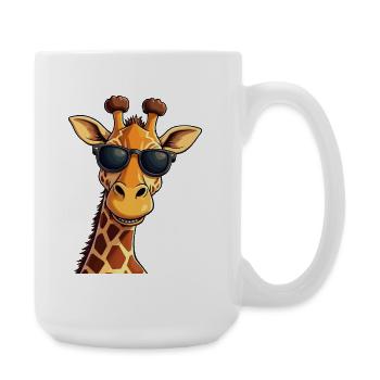 Cool Giraffe with Sunglasses Summer - Large Mug 440 ml - white - Right