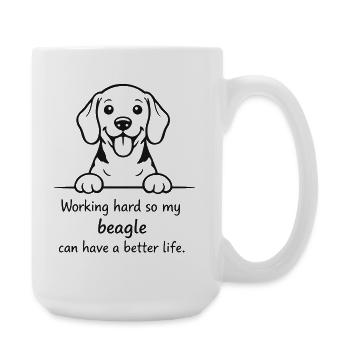 my beagle can have a better life - Large Mug 440 ml - white - Right