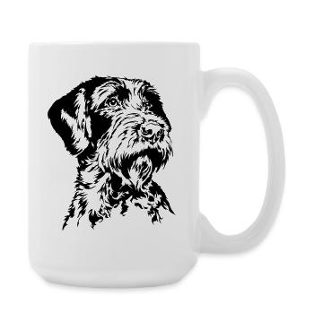Korthals Griffon Portrait Dogs Hunting Dogs Wilsigns - Large Mug 440 ml - white - Right