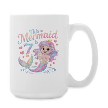 Sirène 7e ans - Grande tasse 440 ml - blanc - Droite