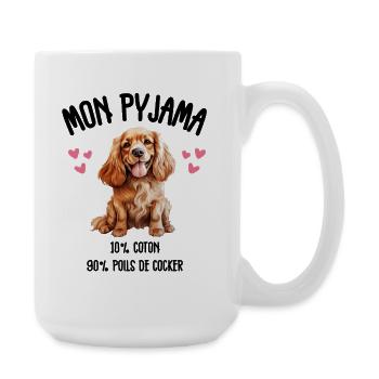 Funny Cocker Spaniel Dog Pajamas - Large Mug 440 ml - white - Right