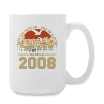 2008 Vintage Vintage Birthday Retro Gift - Large Mug 440 ml - white - Right