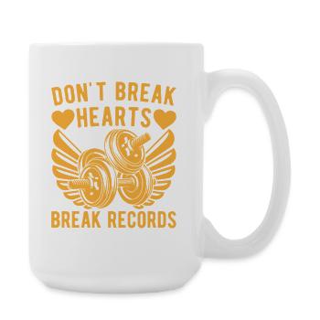 Fitness Motivation Bodybuilder bat des records Salle de sport - Grande tasse 440 ml - blanc - Droite