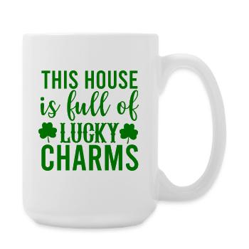This House Is Full Of Lucky Charms - Large Mug 440 ml - white - Right