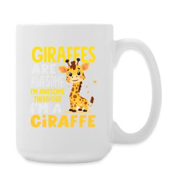 Les girafes sont géniales, donc je suis une girafe - Grande tasse 440 ml - blanc - Droite